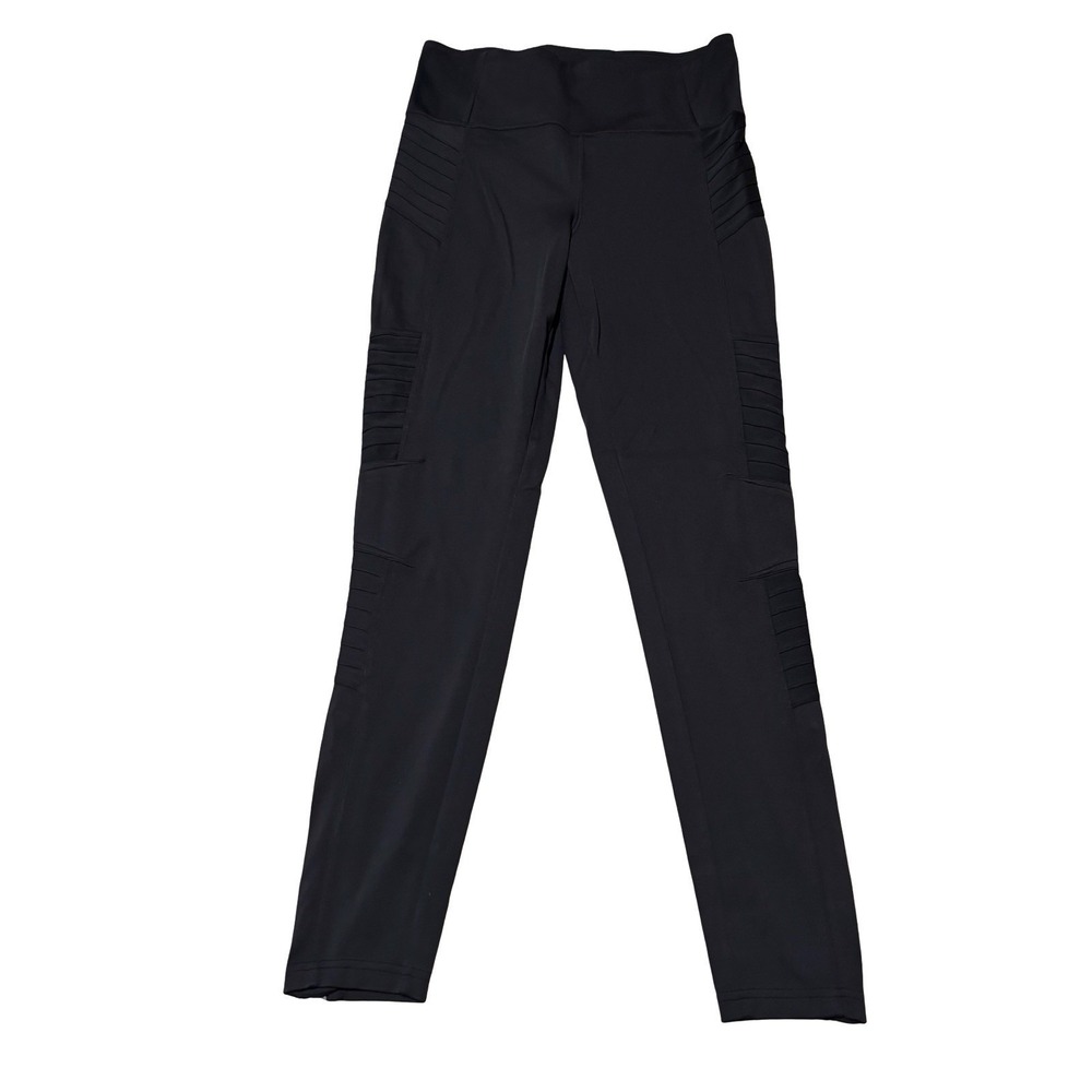 Athleta Women's Delancey Moto Tight Yoga Athleisure Leggings Black Sz M 27 x 28